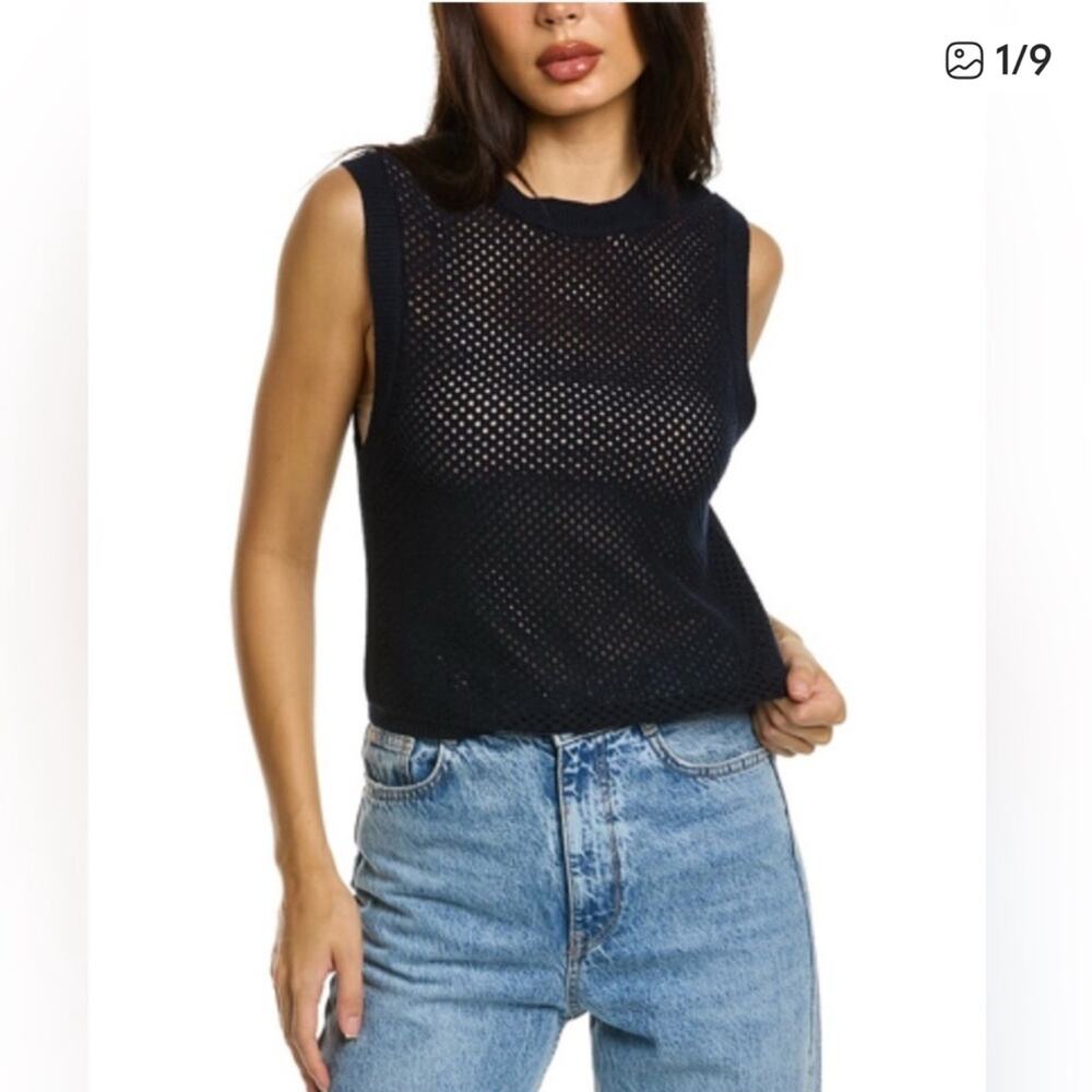 NWOT: RAG & BONE Carson Pointelle-knit Cotton and Cashmere Blend Vest Size XXS
